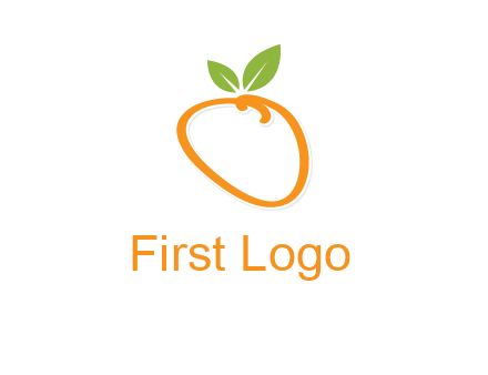 orange forming letter o with leafs logo