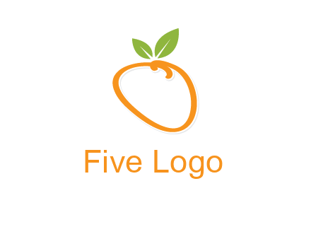 orange forming letter o with leafs logo
