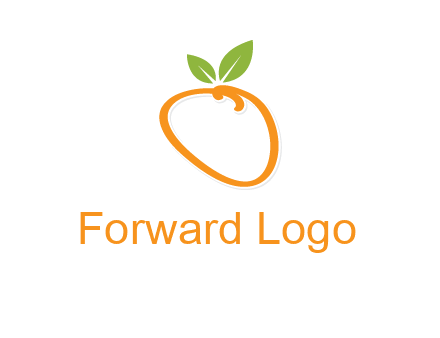 orange forming letter o with leafs logo