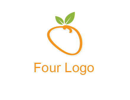 orange forming letter o with leafs logo