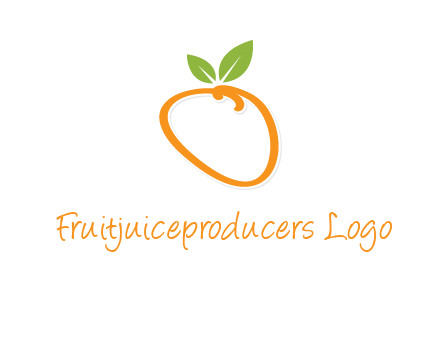 orange forming letter o with leafs logo