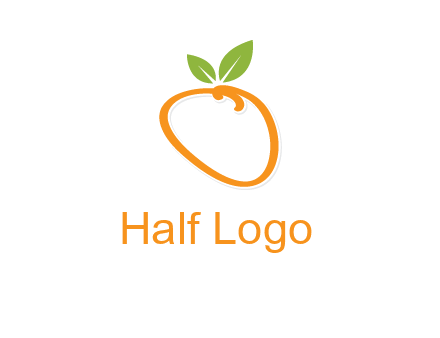orange forming letter o with leafs logo