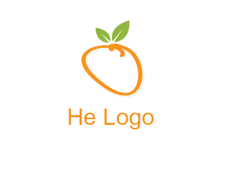 orange forming letter o with leafs logo