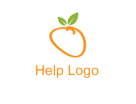 orange forming letter o with leafs logo