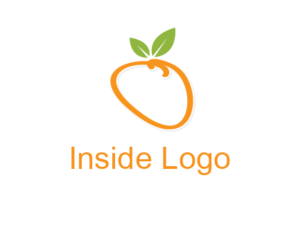 orange forming letter o with leafs logo