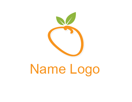 orange forming letter o with leafs logo