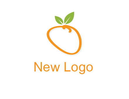 orange forming letter o with leafs logo