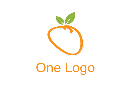 orange forming letter o with leafs logo