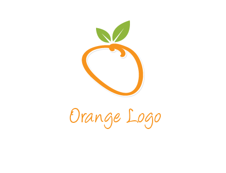 orange forming letter o with leafs logo