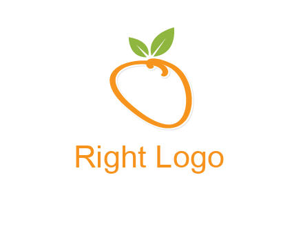 orange forming letter o with leafs logo