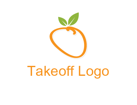 orange forming letter o with leafs logo
