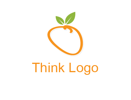 orange forming letter o with leafs logo
