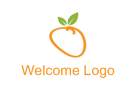 orange forming letter o with leafs logo