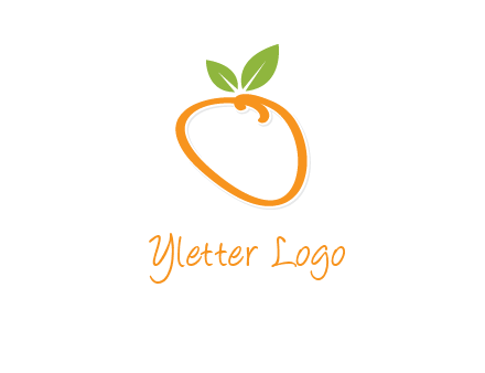 orange forming letter o with leafs logo