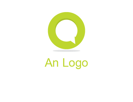 talking bubble is inside the letter o logo
