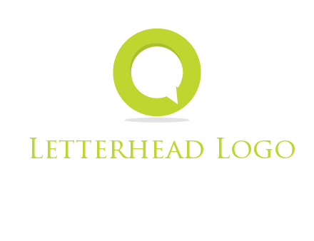 talking bubble is inside the letter o logo