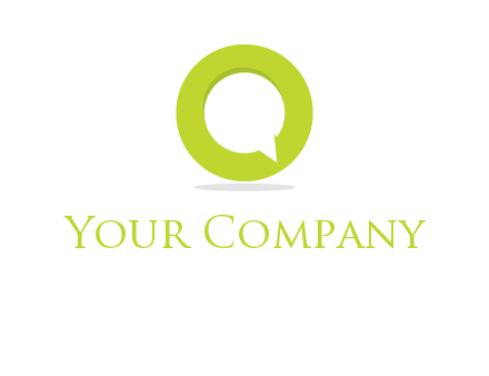 talking bubble is inside the letter o logo
