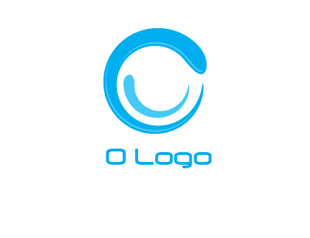 Letter o made of waves logo