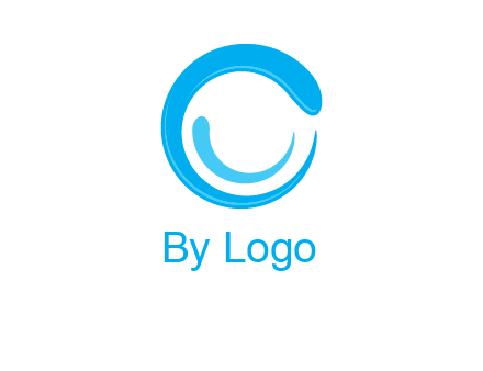 Letter o made of waves logo