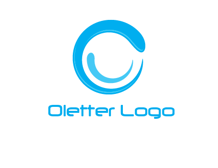 Letter o made of waves logo