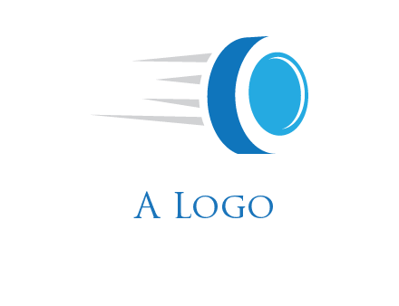 letter O is incorporated inside an abstract speedy Tyre