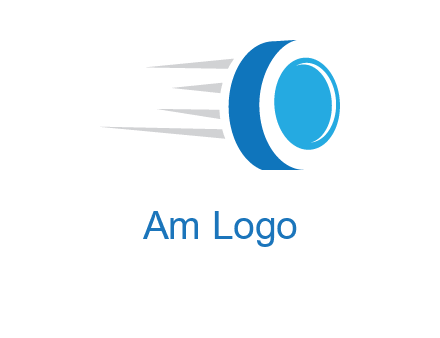 letter O is incorporated inside an abstract speedy Tyre