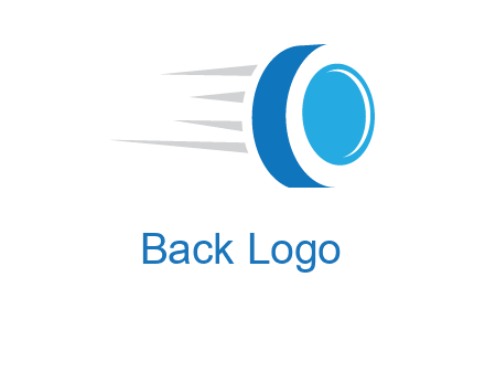 letter O is incorporated inside an abstract speedy Tyre