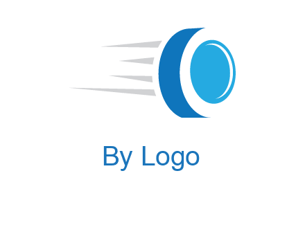 letter O is incorporated inside an abstract speedy Tyre