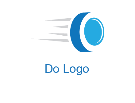 letter O is incorporated inside an abstract speedy Tyre