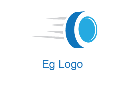 letter O is incorporated inside an abstract speedy Tyre