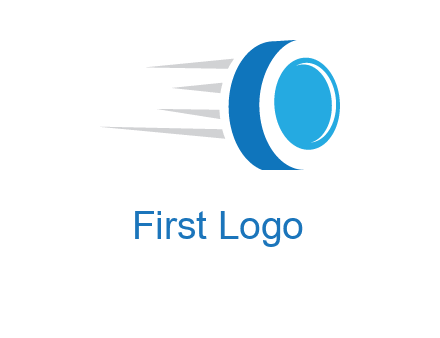 letter O is incorporated inside an abstract speedy Tyre