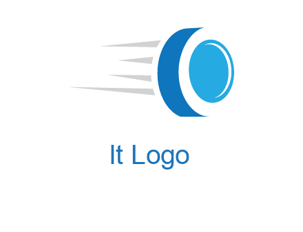 letter O is incorporated inside an abstract speedy Tyre