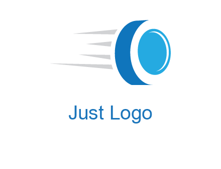 letter O is incorporated inside an abstract speedy Tyre