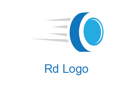 letter O is incorporated inside an abstract speedy Tyre
