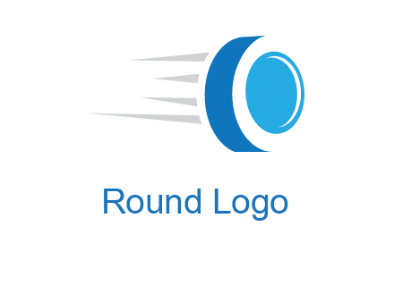 letter O is incorporated inside an abstract speedy Tyre