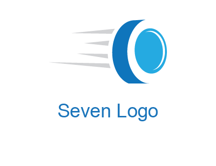 letter O is incorporated inside an abstract speedy Tyre