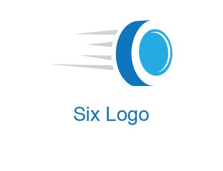 letter O is incorporated inside an abstract speedy Tyre