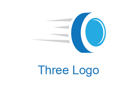 letter O is incorporated inside an abstract speedy Tyre