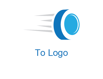 letter O is incorporated inside an abstract speedy Tyre