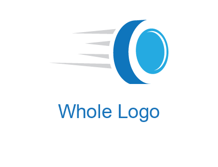 letter O is incorporated inside an abstract speedy Tyre