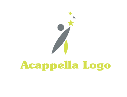 abstract person touching the star icon