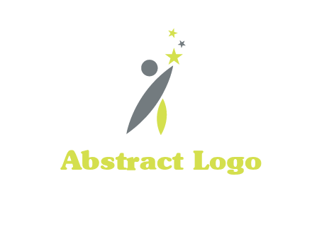 abstract person touching the star icon
