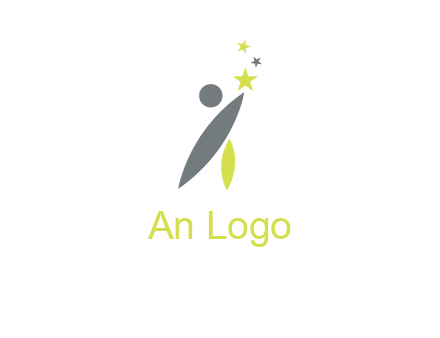 abstract person touching the star icon