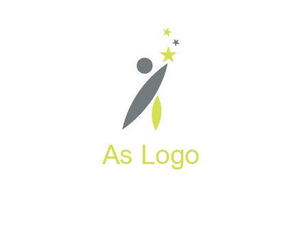 abstract person touching the star icon
