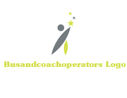 abstract person touching the star icon