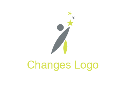 abstract person touching the star icon