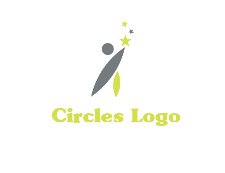abstract person touching the star icon