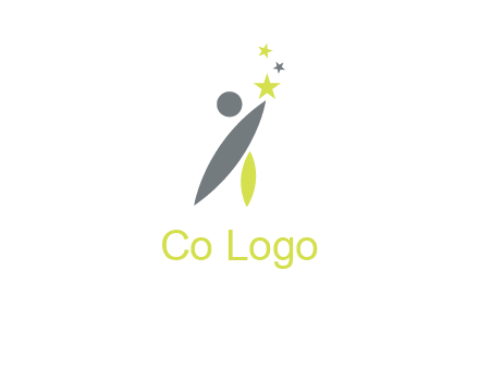 abstract person touching the star icon