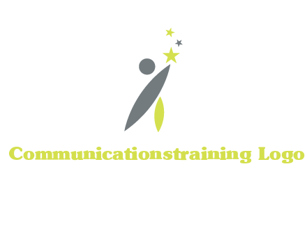 abstract person touching the star icon