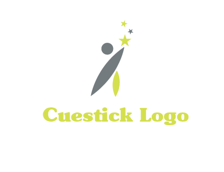 abstract person touching the star icon